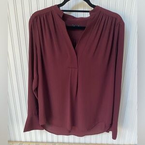 Ann Taylor Burgundy Blouse EUC